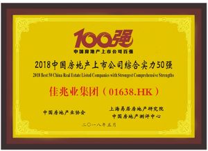 快訊 佳兆業(yè)榮獲2018中國上市房企50強(qiáng)